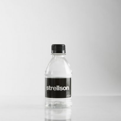 250ml PET Ribbed Clear Bottle Black Cap