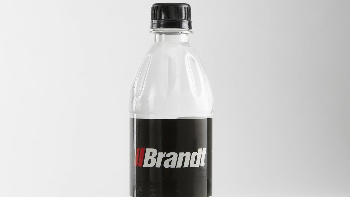 355ml PET Ribbed Clear Bottle Black Cap