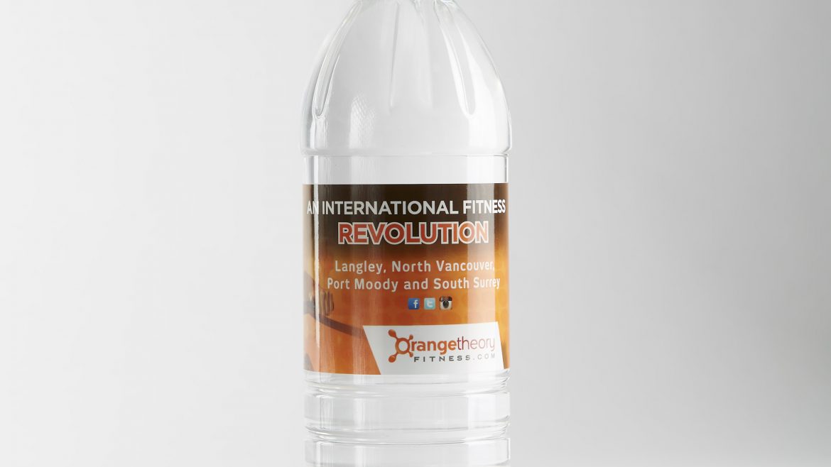 500ml Ribbed Bottle with Black Cap Orange Theory Fitness