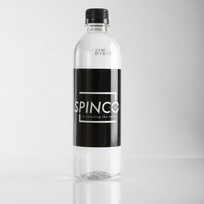 Smooth Shape RPET Bottle with Black Cap SPINCO
