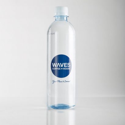 Smooth Shape RPET Bottle with Clear Cap Waves