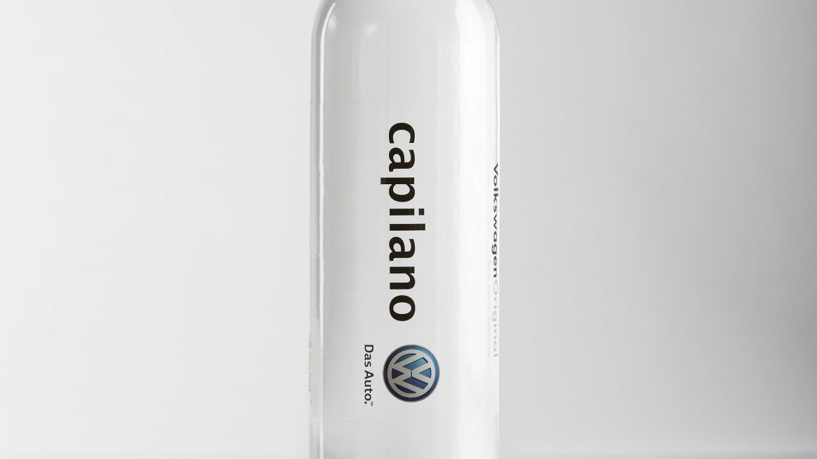 Smooth Shape RPET Bottle with Blue Cap Capilano VW