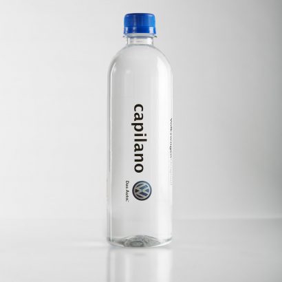Smooth Shape RPET Bottle with Blue Cap Capilano VW