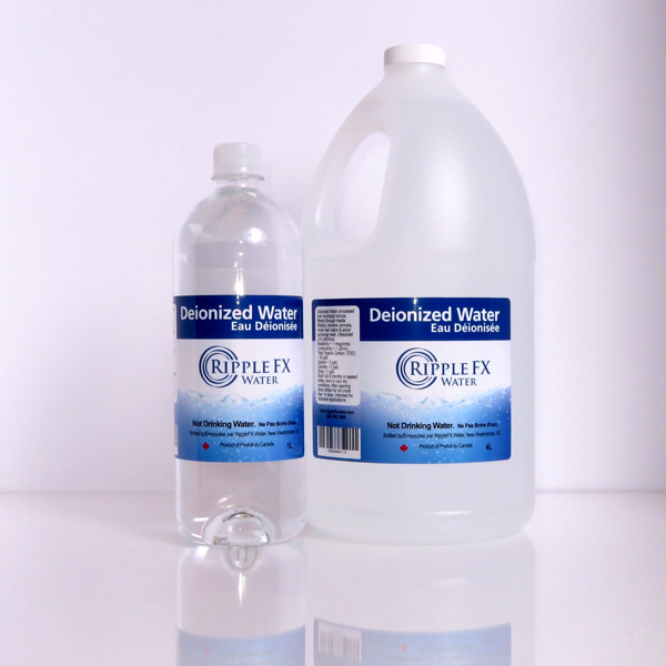 RippleFX Deionized water bottles