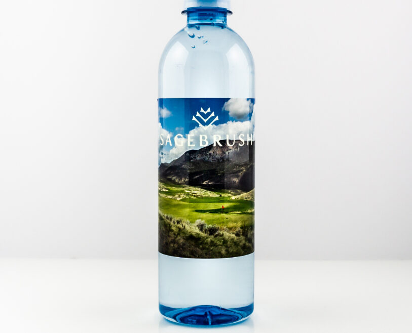 RPET 500ml Smooth Shape Bottle with Clear Cap set2 f