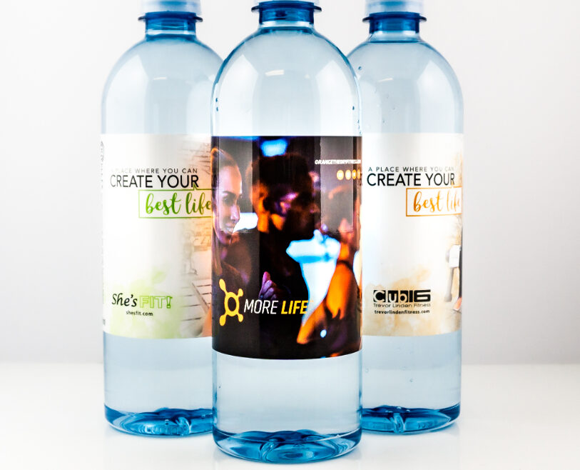 RPET 700ml Smooth Shape Bottle with Clear Cap set4 f