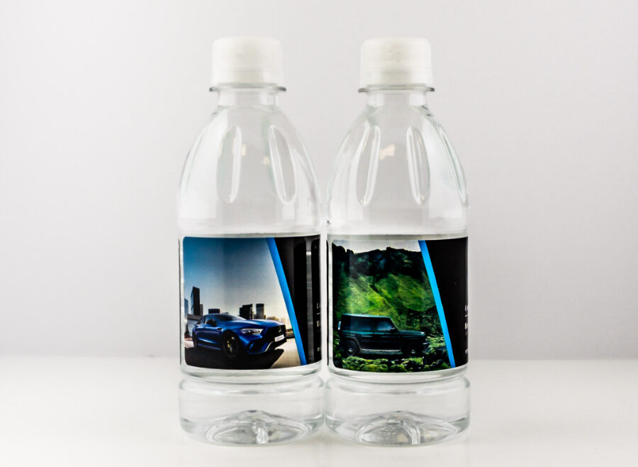 PET 355ml Ribbed Bottle with Clear Cap