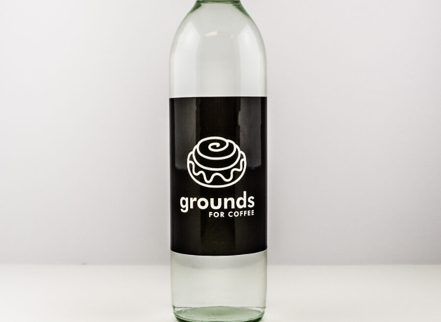 Glass Bottle with Black Cap
