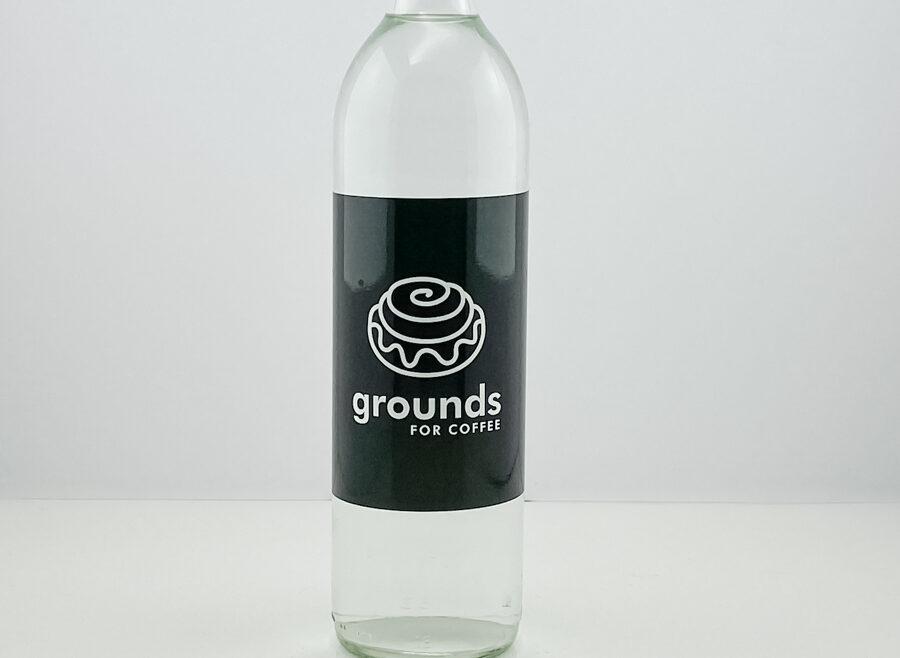 Glass Bottle with Black Cap