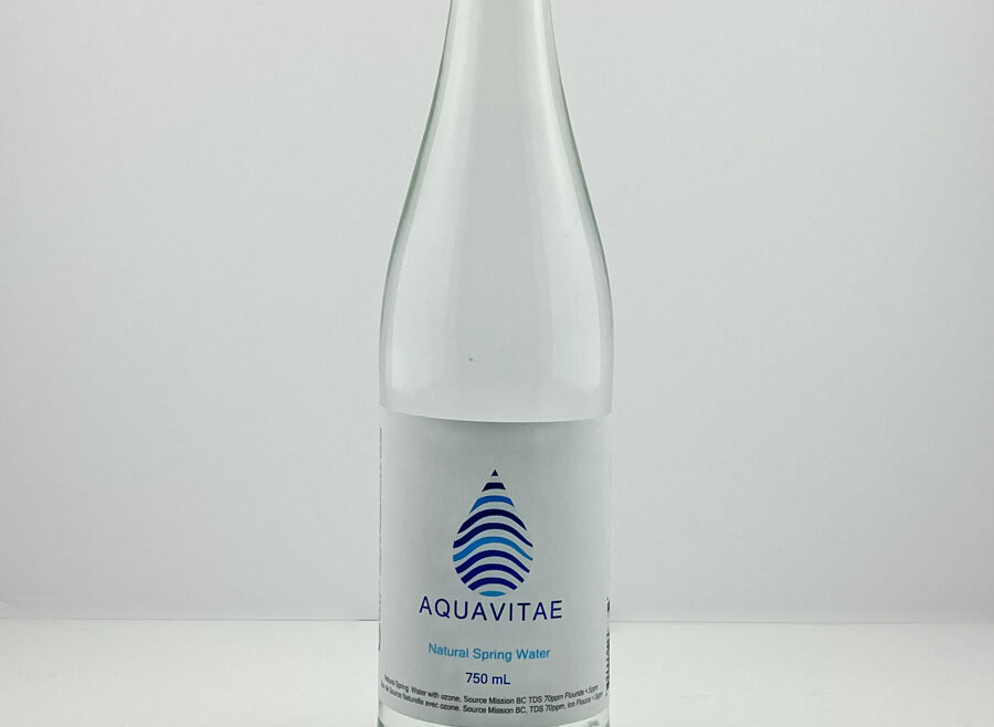 Glass Bottle with White Cap, Sparkling Spring Water