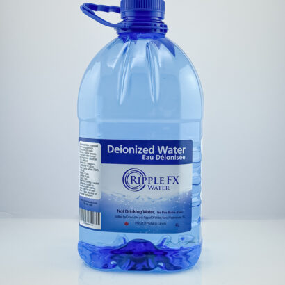 RPET 4L Ribbed Bottle with Blue Cap, Distilled Water