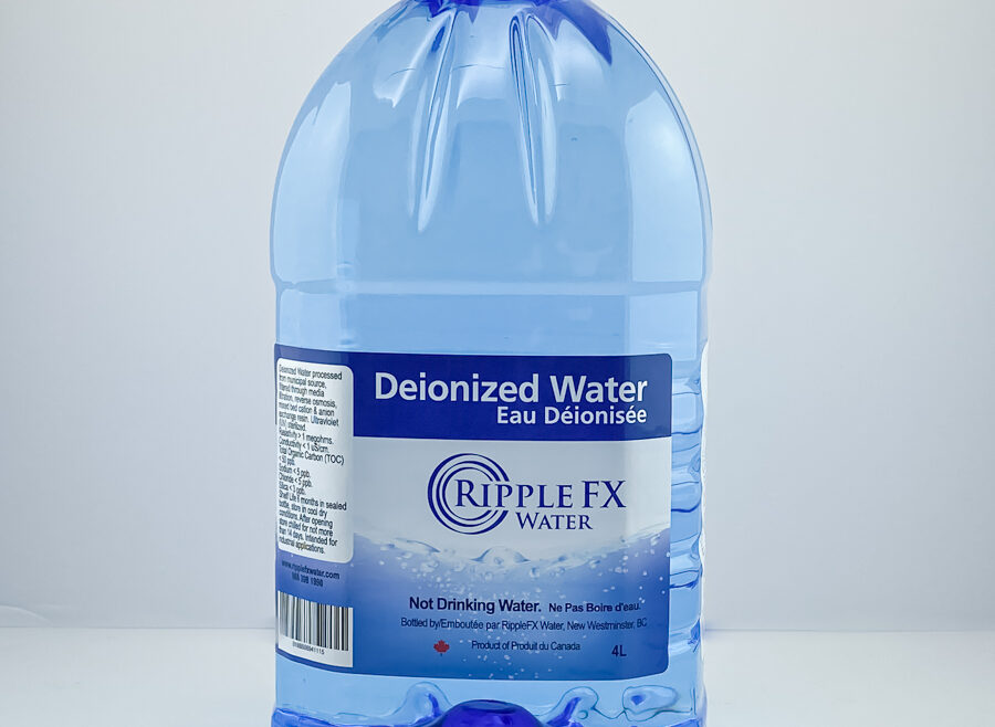 RPET 4L Ribbed Bottle with Blue Cap, Distilled Water